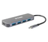 D-Link USB-C to 4-Port USB 3.0 Hub with Power Delivery