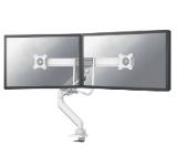 Neomounts Screen Desk Mount 2 screens (topfix clamp & grommet) for 2 Monitor Screens, White