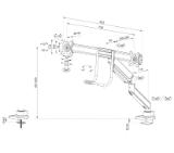 Neomounts Screen Desk Mount 2 screens (topfix clamp & grommet) for 2 Monitor Screens, White