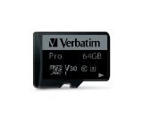 Verbatim PRO micro SDXC 64GB Class 10 UH (Incl. Adaptor)