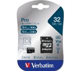Verbatim PRO micro SDHC 32GB Class 10 UH (Incl. Adaptor)