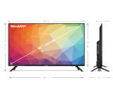 Sharp 40FG2EA, 40" LED Android TV, FULL HD 1920x1080 Frameless, DVB-T/T2/C/S/S2, Active Motion 400, Speaker 2x6W, Dolby Digital, DTS HD, Google Assistant, Chromecast Built-in, 2xHDMI, 3.5mm Headphone jack / line-out, CI+, USB, Wi-Fi, Bluetooth, LAN, Vide