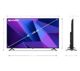 Sharp 55FN2EA, 55" LED  Android TV, 4K Ultra HD 3840x2160 Frameless, 1 000 000:1, DVB-T/T2/C/S/S2, Active Motion 800, HARMAN/KARDON, HDR10, Dolby Digital, Dolby Vision, DTS:X, Google Assistant, Chromecast Built-in, 2xHDMI 2.1, SD card reader, 3.5mm Headp