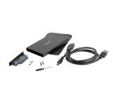 Natec External HDD/SSD Enclosure Rhino SATA 2.5" USB 2.0 Aluminium Slim Black
