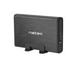 Natec External HDD/SSD Enclosure Rhino SATA 3.5" USB 3.0 Aluminium Black