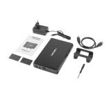 Natec External HDD/SSD Enclosure Rhino SATA 3.5" USB 3.0 Aluminium Black