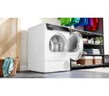 Bosch WQB246C0BY, SER8, Tumble dryer with heat pump 9kg A+++ / B cond. 61dB, selfCleaning Condenser, drain set, Reverse tumble action, interior light, HC, White