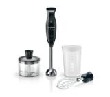 Bosch MSM2650B, Blender, CleverMixx, 600 W, QuattroBlade, Chopper and blender included, Stainless steel whisk, mixing/measuring cup with lid, Black, anthracite