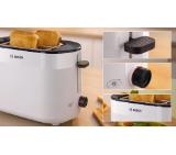 Bosch TAT2M121, MyMoment Compact toaster, 950 W, Auto power off, Defrost and reheat setting, Integrated warming grid, High lift, White