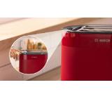 Bosch TAT2M124, MyMoment Compact toaster, 950 W, Auto power off, Defrost and reheat setting, Integrated warming grid, High lift, Red