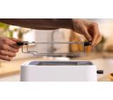 Bosch TAT3M121, MyMoment Compact toaster, 950 W, Auto power off, Defrost and reheat setting, Removable and foldable bun attachment, High lift, Matte White