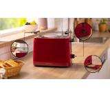 Bosch TAT3M124, MyMoment Compact toaster, 950 W, Auto power off, Defrost and reheat setting, Removable and foldable bun attachment, High lift, Deep Red