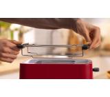 Bosch TAT3M124, MyMoment Compact toaster, 950 W, Auto power off, Defrost and reheat setting, Removable and foldable bun attachment, High lift, Deep Red