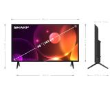 Sharp 40FA2E, 40" LED  TV, FULL HD 1920x1080, DVB-T/T2/C/S/S2, Active Motion 100, 1 000 000:1, Speaker 2x8W, Dolby Digital, 3xHDMI, CI+, 2xUSB, Video/Audio input (3 x RCA), Hotel Mode, 2 pole Stand