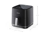 Sharp AF-GS552AE-B Air Fryer, 5.5L Frying Basket, 1650 W, Digital Programme Control, 8 Pre-set Programmes, Pre-heat, Reheat, Keep warm, Cook from frozen, Black