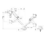 Neomounts Next One Desk Mount, double display (topfix clamp &grommet)