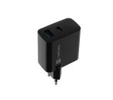 Natec USB Charger  Ribera Gan 1X USB-A + 1X USB-C 65W, Black