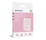 Verbatim MCP-5PK Power Pack 5000 mAh with UBS-C PD 20W / Magnetic Wireless Charging 15W Pink