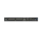 ZyXEL XGS4600-32F L3 Managed Switch, 24 port Gig SFP, 4 dual pers. and 4x 10G SFP+, stackable, dual PSU