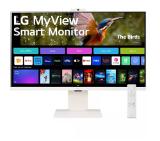 LG 32SR85U-W, 31.5" IPS Smart webOS, Full HD Web cam, AG, 5ms, 1000:1, 400cd/m, DCI-P3 95%, 4K UHD (3840x2160), ThinQ, HDR 10, HDMI, USB Type-C-PD 90W, Wi-Fi B/in, AirPlay 2, Bluetooth, Speakers 5W x 2, Height Adjustable, Tilt, White