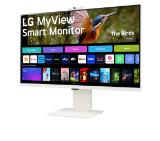 LG 32SR85U-W, 31.5" IPS Smart webOS, Full HD Web cam, AG, 5ms, 1000:1, 400cd/m, DCI-P3 95%, 4K UHD (3840x2160), ThinQ, HDR 10, HDMI, USB Type-C-PD 90W, Wi-Fi B/in, AirPlay 2, Bluetooth, Speakers 5W x 2, Height Adjustable, Tilt, White