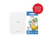 Canon mini photo printer  Zoemini 2 PV-223, Perl white + Zink Paper ZP-203020S 20 Sheets (5 x 7.6 cm)