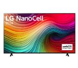 LG 75NANO81T3A, 75" 4K HDR Smart Nano Cell TV, 3840x2160, DVB-T2/C/S2, AI Alpha 5 Gen7, HDR 10 PRO, webOS 24, ThinQ AI, WiFi, Clear Voice, AI Upscaling, Bluetooth, Hdmi, CI, LAN, AirPlay2, SPDIF, 2 Pole stand, Silver