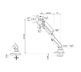 Neomounts Next Core Desk Mount 1 Ultra Wide Curved screen (topfix clamp & grommet)