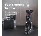 Beurer MN8X rotary shaver, 360° flexible shaver head, Magnetic fixation, LED display, Waterproof (IPX7), Quick-charge function  (10 min OT; 5 min CT), Incl. charger and storage station, protective cap and cleaning brush