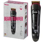 Beurer MN4X beard styler, 2 Attachments, slim titanium contour blade, Battery and mains operation, LED display, 10 cutting lengths, 2 comb attachments with length adjustment: 3-7 and 8-12 mm,Water-resistant