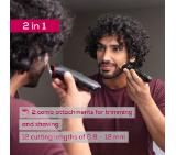 Beurer MN4X beard styler, 2 Attachments, slim titanium contour blade, Battery and mains operation, LED display, 10 cutting lengths, 2 comb attachments with length adjustment: 3-7 and 8-12 mm,Water-resistant