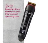 Beurer MN4X beard styler, 2 Attachments, slim titanium contour blade, Battery and mains operation, LED display, 10 cutting lengths, 2 comb attachments with length adjustment: 3-7 and 8-12 mm,Water-resistant