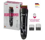 Beurer MN4X beard styler, 2 Attachments, slim titanium contour blade, Battery and mains operation, LED display, 10 cutting lengths, 2 comb attachments with length adjustment: 3-7 and 8-12 mm,Water-resistant