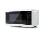 Sharp YC-MG02E-W, Fully Digital, Built-in microwave grill, Grill Power: 1000W, Cavity Material -steel, 20l, 800 W, LED Display Blue, Timer & Clock function, Child lock, White door, Defrost, Cabinet Colour: White