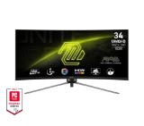 MSI MAG 345CQR, 34", VA, 180Hz, 1ms, UWQHD 3440x1440, 21:9, FreeSync Premium, HDR, Ai VISION, LBL, Night Vision, Console mode, VRR, CEC, 300 nits, 3000:1, 100M;1, DP (1.4a), 2x HDMI (2.0b), Headphone out, Adj.Stand 100mm, Swivel,Tilt, VESA