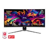 MSI MAG 341CQP QD-OLED, 34", 175Hz, 0.03ms, UWQHD 3440x1440, Oled Care 2.0, Fanless with Graphene, ClearMR 9000, HDR, KVM, 250 nits, 1500000:1, 100M;1, DP (1.4a), 2x HDMI (2.1), Type-C (DP alt. PD 15W), USB HUB, Adj.Stand 100mm, VES, 9S6-3DD04T-001