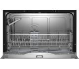 Bosch SKS6ITB00E, SER6, Compact dishwasher, E, Polinox, 8l, 6ps, 6p/5o, 49dB(C), full glass door black, 7-Segment Display, Touch Control, Hygiene+