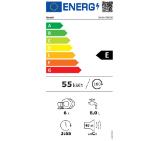 Bosch SKS6ITB00E, SER6, Compact dishwasher, E, Polinox, 8l, 6ps, 6p/5o, 49dB(C), full glass door black, 7-Segment Display, Touch Control, Hygiene+