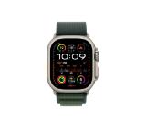 Apple Watch 49mm Loop: Dark Green Alpine Loop - Medium - Natural Titanium Finish