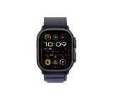 Apple Watch 49mm Loop: Navy Alpine Loop - Medium - Black Titanium Finish