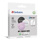 Verbatim MYFC-03BWP My Finder Coin Bluetooth Item Finder 3 pack Black/White/Purple
