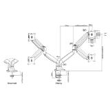 Neomounts Flat Screen Desk mount (10-32") desk clamp/grommet