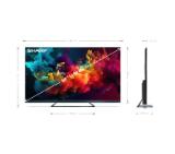 Sharp 65FQ5EG, 65" QLED  GOOGLE TV, 4K Ultra HD 144Hz Quantum Dot 3840x2160 Aluminium Slim Frameless, AQUOS AI, DVB-T/T2/C/S/S2, 500 NIT, Active Motion 1400, HARMAN/KARDON, HDR10, Dolby Atmos, Dolby Vision, DTS:X, Google Assistant, HDMI eARC, Mini Compos