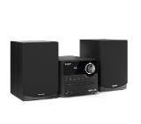 Sharp Audio Systems XL-B512(BK), HI-FI MICRO SYSTEM, 45W total max power output, FM PLL tuner, Bluetooth v5.0, CD player, USB, 3.5mm Aux-in / line-in, wooden speaker, Black