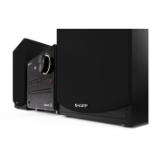 Sharp Audio Systems XL-B512(BK), HI-FI MICRO SYSTEM, 45W total max power output, FM PLL tuner, Bluetooth v5.0, CD player, USB, 3.5mm Aux-in / line-in, wooden speaker, Black