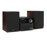 Sharp Audio Systems XL-B512(BR), HI-FI MICRO SYSTEM, 45W total max power output, FM PLL tuner, Bluetooth v5.0, CD player, USB playback, 3.5mm Aux-in / line-in, wooden speaker, Brown