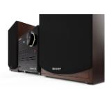 Sharp Audio Systems XL-B512(BR), HI-FI MICRO SYSTEM, 45W total max power output, FM PLL tuner, Bluetooth v5.0, CD player, USB playback, 3.5mm Aux-in / line-in, wooden speaker, Brown