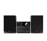 Sharp Audio Systems XL-B512(BR), HI-FI MICRO SYSTEM, 45W total max power output, FM PLL tuner, Bluetooth v5.0, CD player, USB playback, 3.5mm Aux-in / line-in, wooden speaker, Brown
