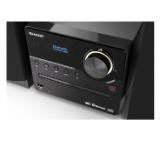 Sharp Audio Systems XL-B517D(BK), HI-FI MICRO SYSTEM, 45W total max power output, DAB+ and FM tuner with RDS, Bluetooth v5.0, CD player, USB playback, 3.5mm Aux-in / line-in, Headphone jack, wooden speaker, Black
