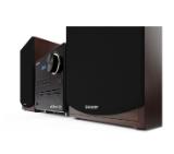 Sharp Audio Systems XL-B517D(BR), HI-FI MICRO SYSTEM, 45W total max power output, DAB+ and FM tuner with RDS, Bluetooth v5.0, CD player, USB playback, 3.5mm Aux-in / line-in, Headphone jack, wooden speaker, Brown